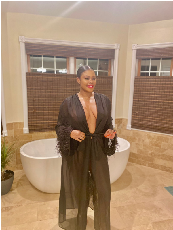 Lightweight sheer Gown with Fur