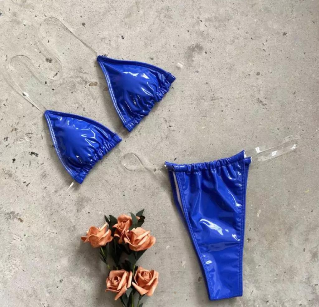 Clear Strap Bikini Set