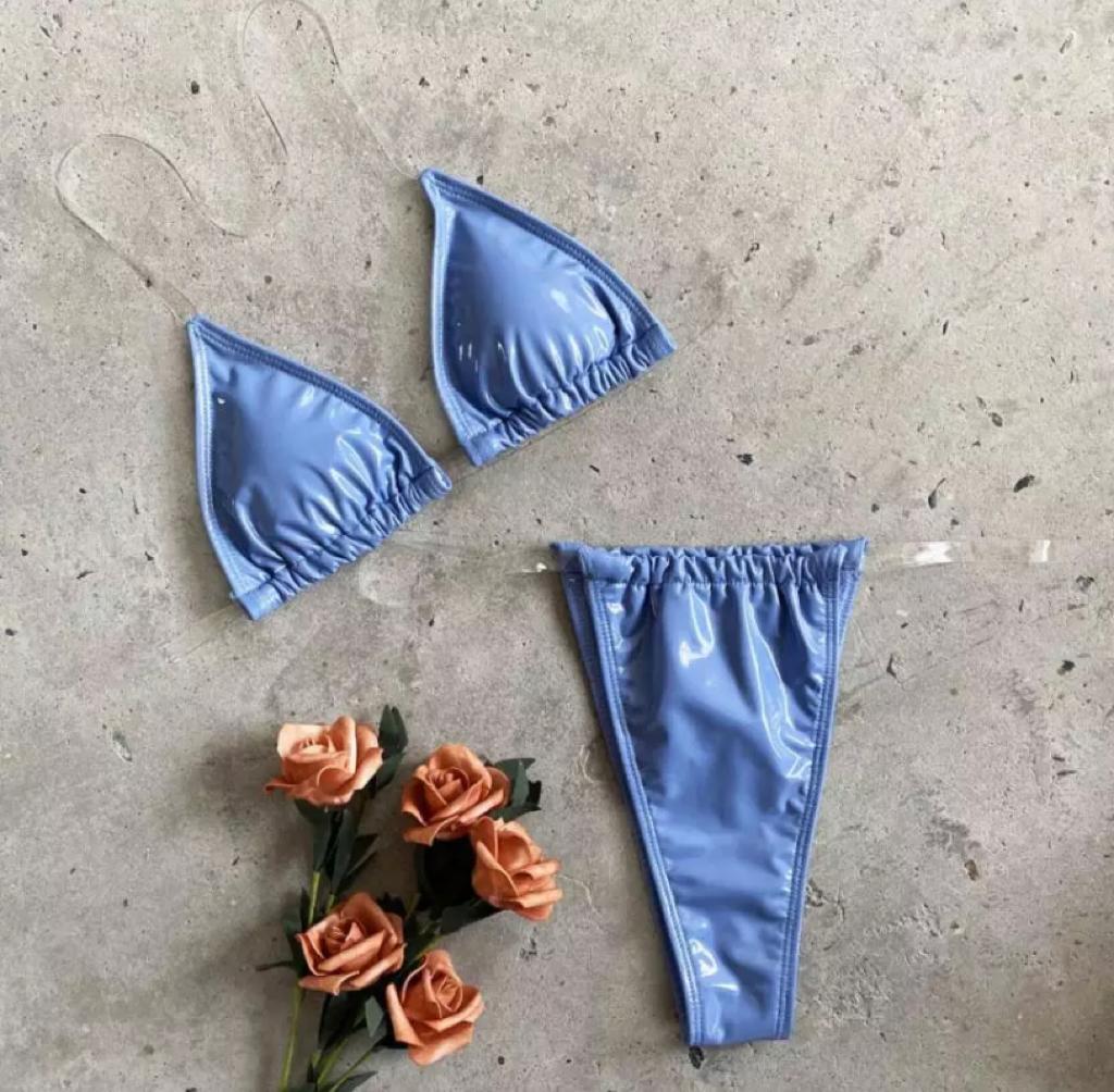 Clear Strap Bikini Set