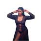 Long black sheer robe