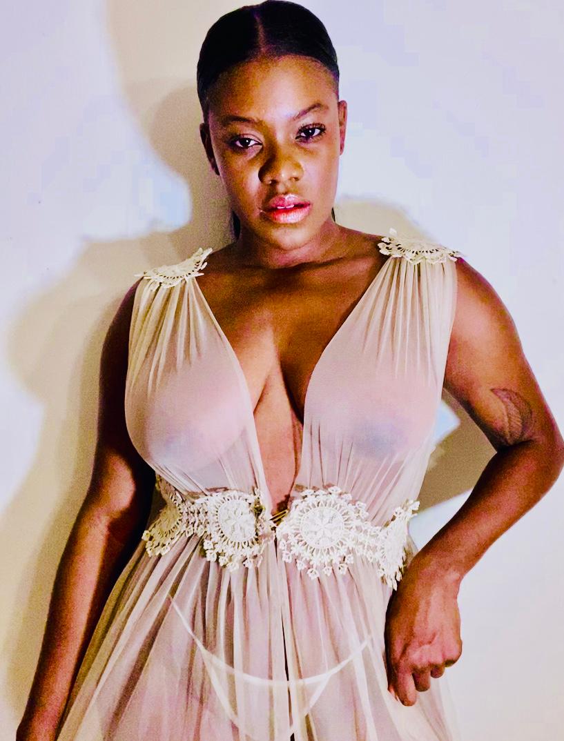 dress with see through mesh See-Through mesh night gown – Passionne D'amour